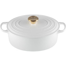 Le Creuset Кастрюля чугунная овальная 27см/4,1л белая