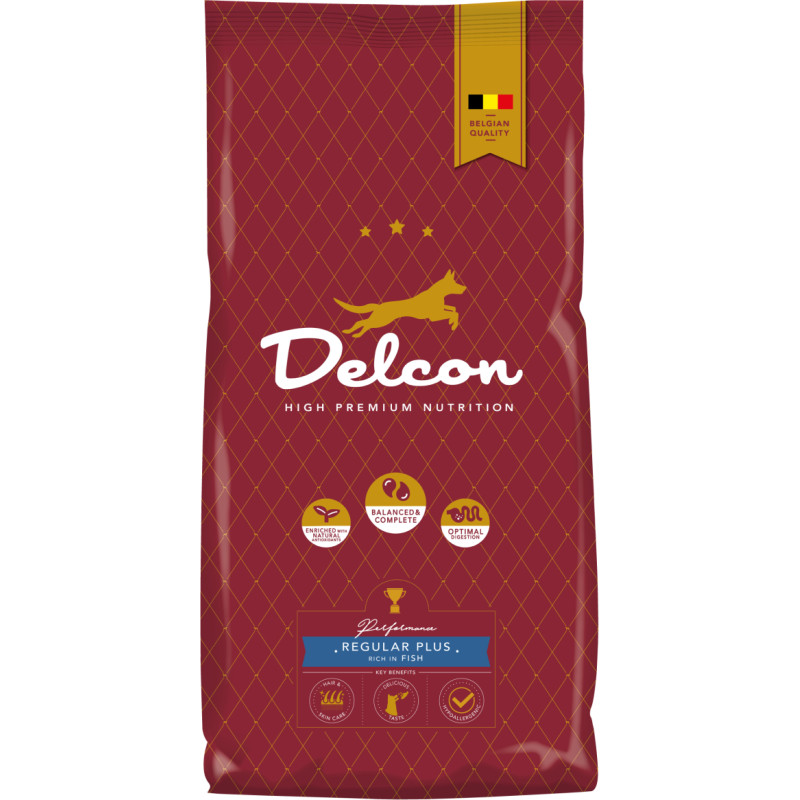 Delcon Food for adult dogs REGULAR PLUS rich in fish/ 3 kg