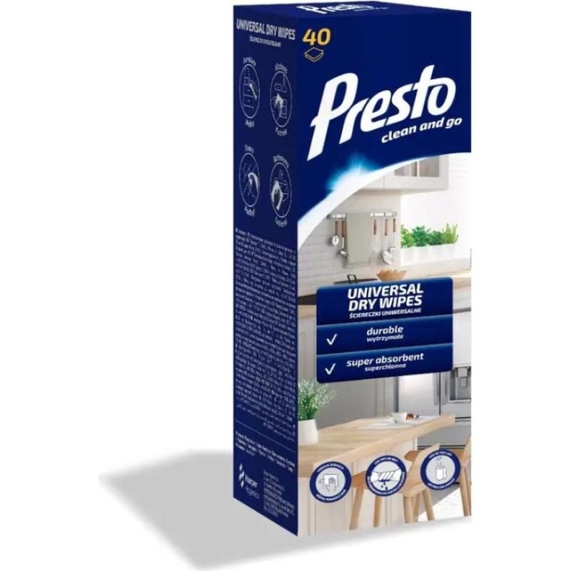 Presto Салфетки универсальные в рулоне 40 шт., в коробке.