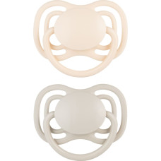 Canpol BABIES silicone symmetrical soothers NUDE, Creme, 18+m, 2 pcs.,  23/230_cre