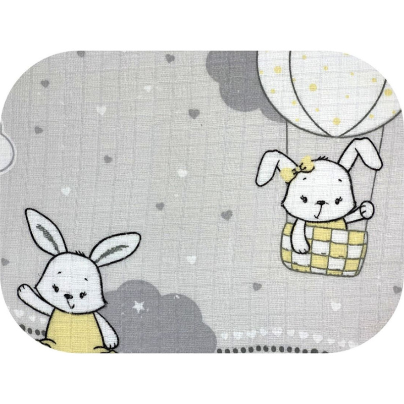 Ega Kids Diaper - 26940 - TETRA PRINT - EGA - LUX -  BUNNY with BALLOONS - YELLOW - size 70x80 cm