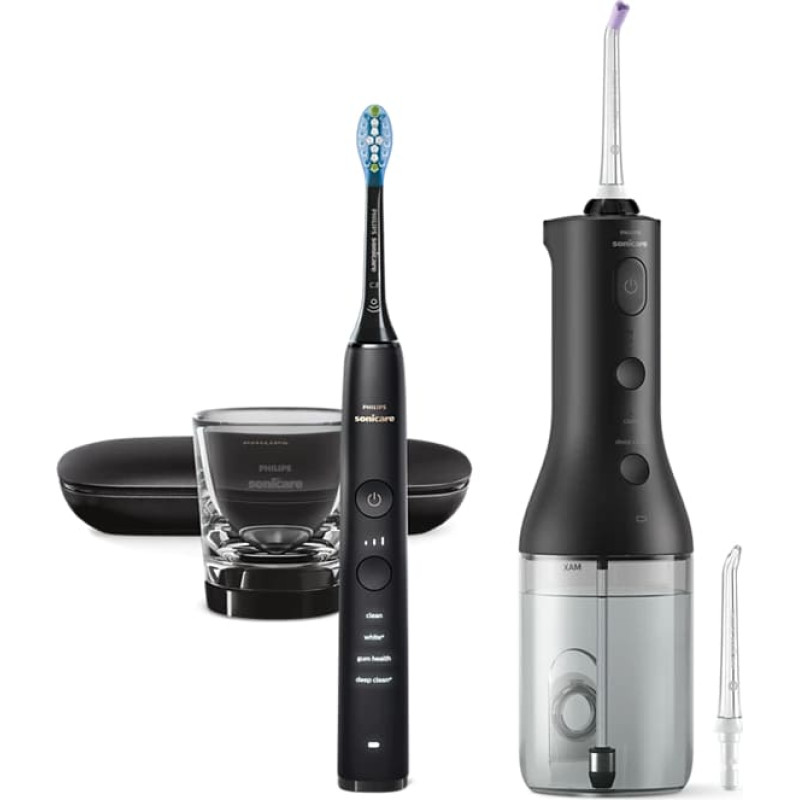 Philips Sonicare беспроводной ирригатор для полости рта Power Flosser DiamondClean 9000, черный - HX3886/43