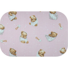 Ega Kids пелёнка - 29712 - TETRA PRINT - EGA - TEDDY BEARS in BLANKETS - PINK -  размер 70x80 cm