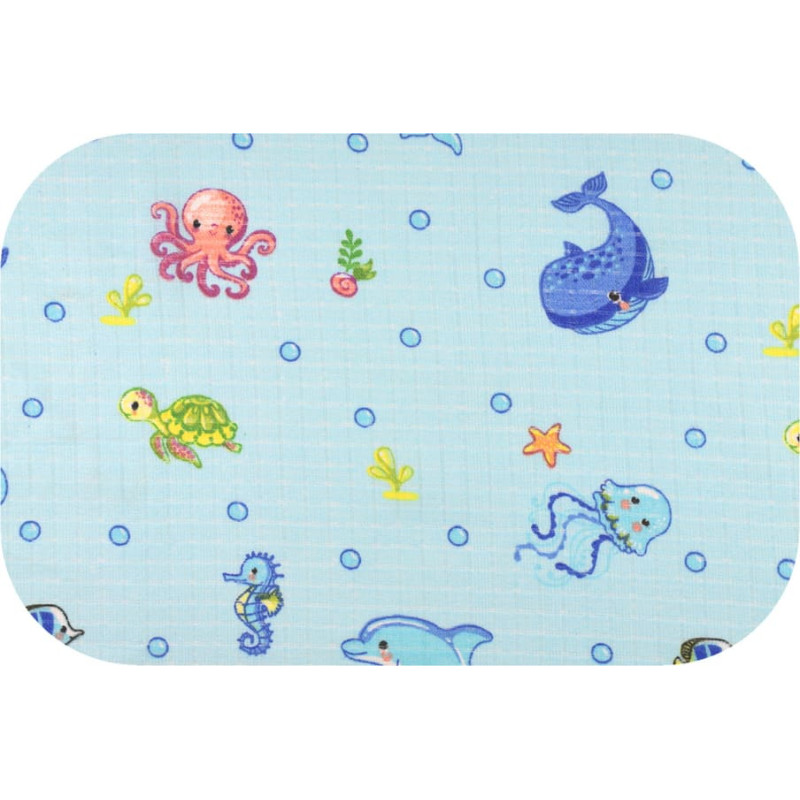 Ega Kids пелёнка - 29743 - TETRA PRINT - EGA - AQUARIUM - BLUE -  размер 70x80 cm