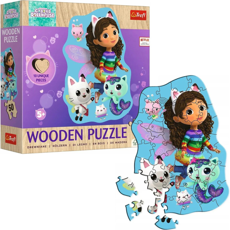 WESOŁA GABBY *50*PUZZLE DREWNIANE KONTUR