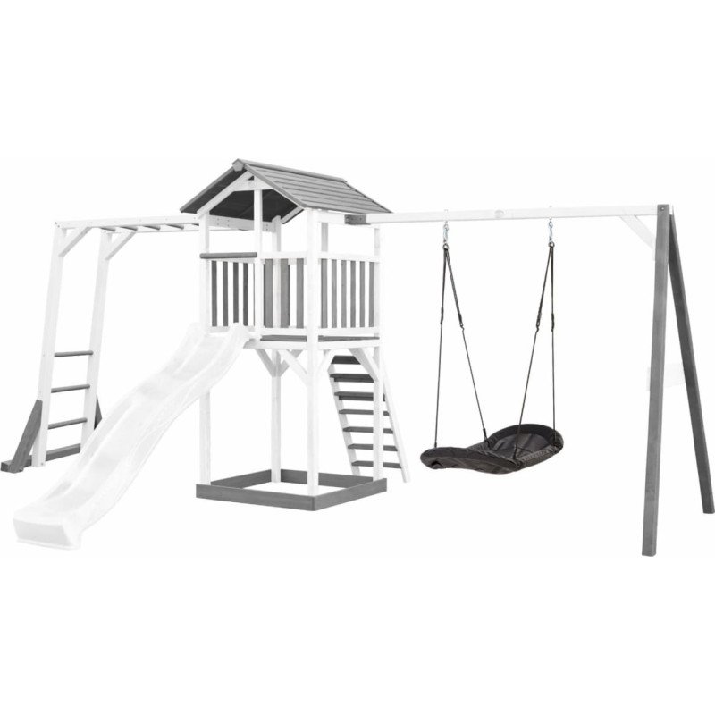 AXI деревянный игровой комплекс: башня с качелей, лазалки и горка XLL