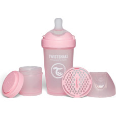 Twistshake Pro Double Anti-Colic Feeding Bottle 260ml Pastel Pink 79024
