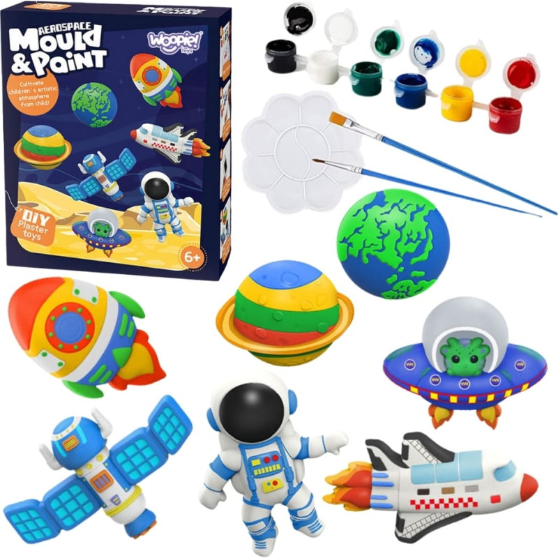 Творческий набор Woopie DIY с красками — сделай и раскрась гипсовые фигурки (космический набор)