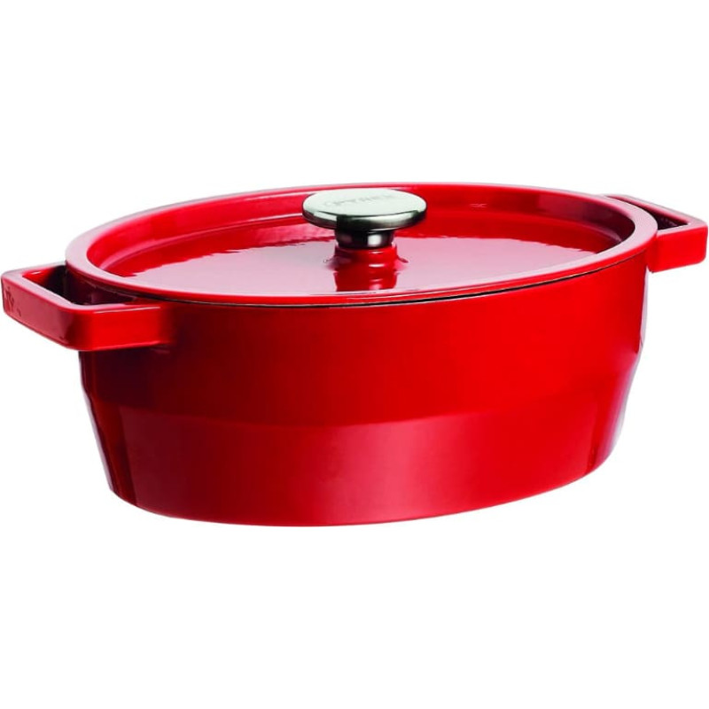 Pyrex Чугунная кастрюля Pyrex 3,8 л овальная 29x21 см красная