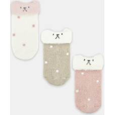 Noviti SF026-G-01 Skarpety dziewczęce z puszystym ściągaczem wywijane mix 6-12m