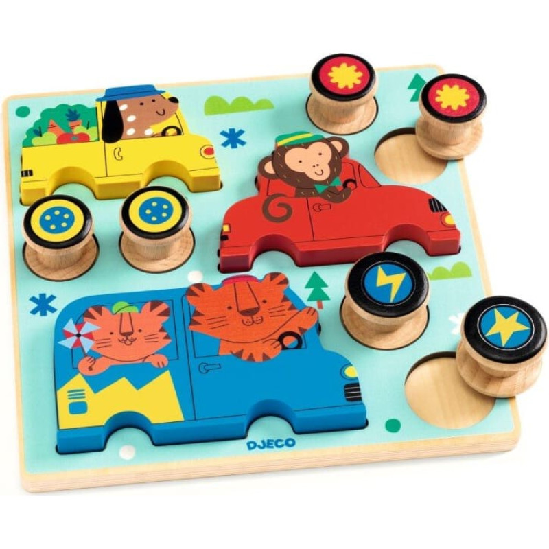 Djeco Деревянный пазл - Puzz & Roll - Цвет