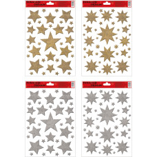 WITRAŻ BROKATOWY GWIAZDKI ZŁOTE, SREBRNE