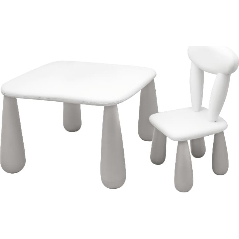 Maltex SET LUNA Stolik dla dzieci + krzesełko biały/szary