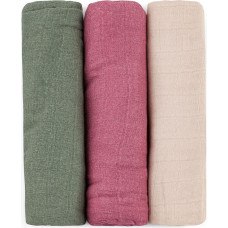 Petite&Mars 415369 Zestaw pieluszek z muślinu bambusowego 3 szt 68x68 cm Botanic Tones