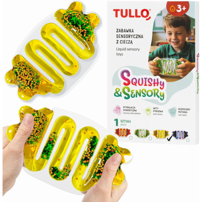 Tullo 708 Zabawka sensoryczna z cieczą squishy ż&oacute;łty