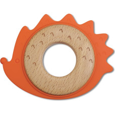 Teether Bite&Play ring wooden and silicone 3m+ hedgehog
