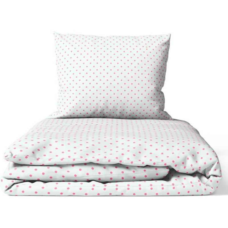 Ankras 2pcs bedding set 35/100 40/60 pink dots white