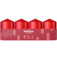 Bolsius Свеча цилиндрическая 4 шт. &Oslash;60x40мм красная