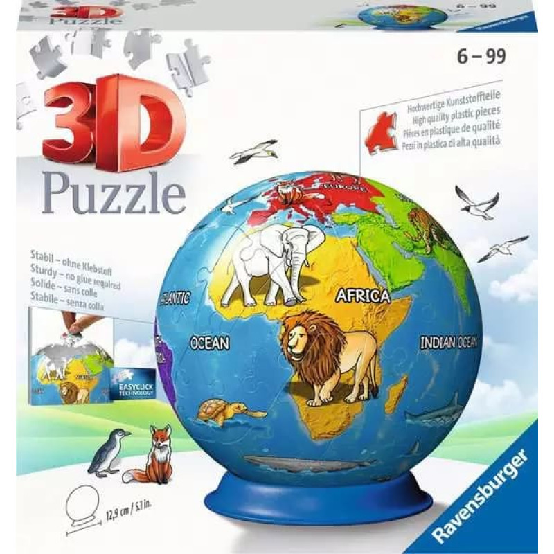 Ravensburger Круглый пазл Глобус, 72 элемента, 6+