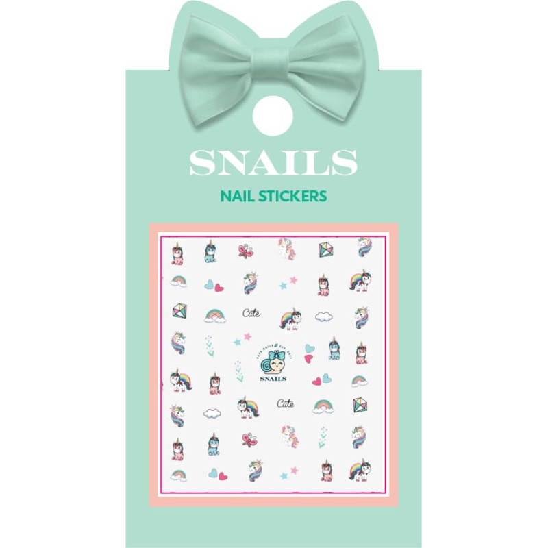 Snails nail stickers, Unicorn Queen