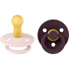 Bibs Colour Round Пустышки из натурального каучука Petal/Plum 6-18m 2шт