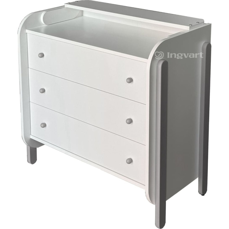Ingvart Kumode ar Pārtinamo Galdiņu Nika White+Grey