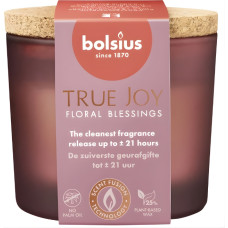 Bolsius Žvakių aromatas. stiklas gl. su kam&scaron;čiu True Joy &Oslash;66x83mm gėlių palaiminimai