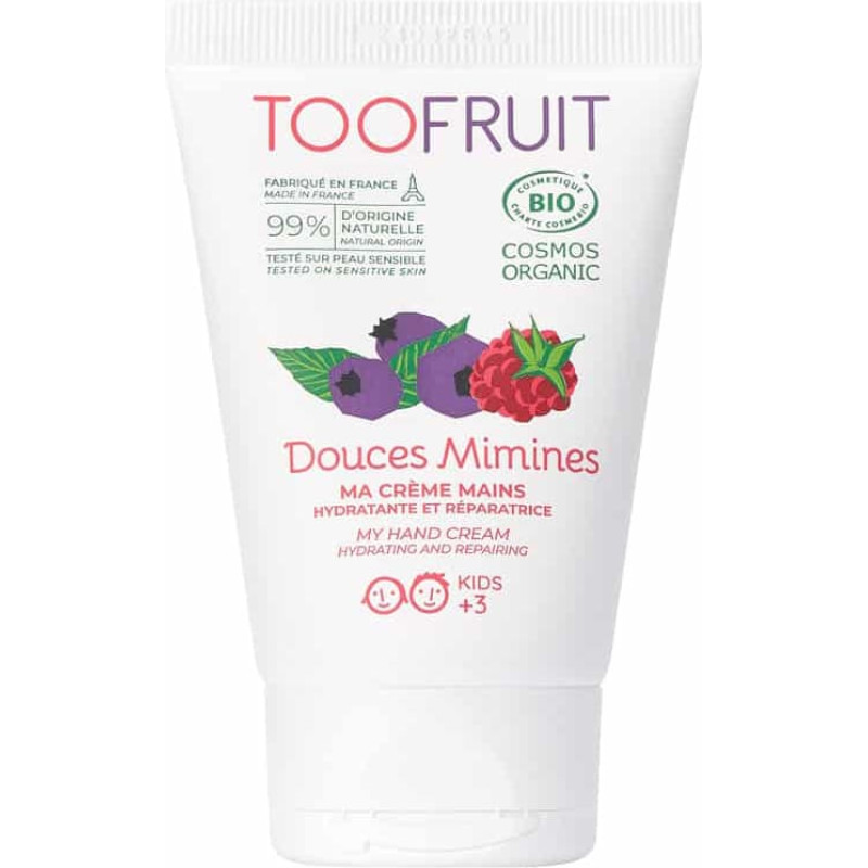 Toofruit Восстанавливающий и питательный детский крем для рук с малиной и черникой, 50 мл
