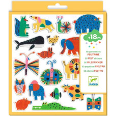 Djeco 60 фетровых наклеек для малышей - Животные повсюду!