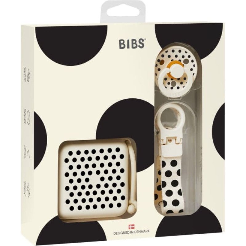 Bibs Подарочный набор Soothe & Go Polka &ndash; Ivory/Black