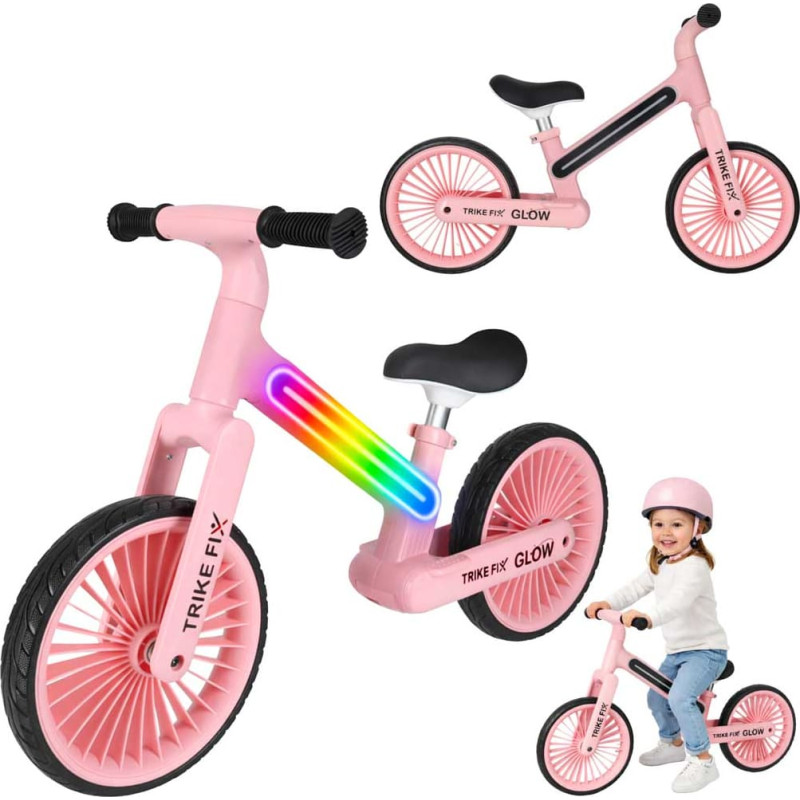 Trike Fix Glow LED distanču velosipēds rozā krāsā