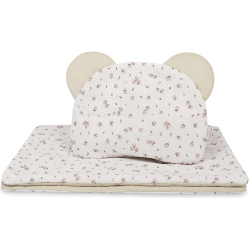 Sensillo STROLLER SET COTTON ROSE BEIGE 54X74 28X36