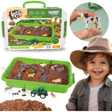 Woopie Kinetic Sand Set Farm in a Suitcase Tractor Animals 1500g