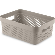 Curver Коробка Infinity из переработанного материала, 11 л, 36x27x14 см, бежевая.