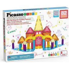 Picasso Tiles Magnetic Construction Set Building Tiles 82 pcs, PTE22