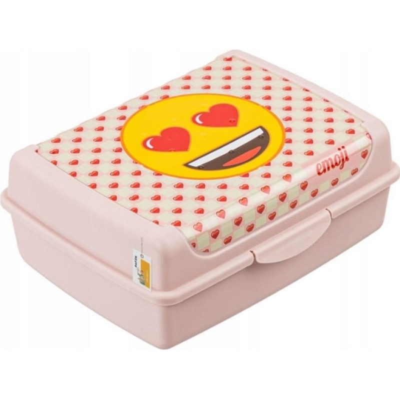 Keeeper Контейнер для хранения продуктов deco-click-box midi 1L Carla "Emoji Hearts" 17x13x7 см, розовый
