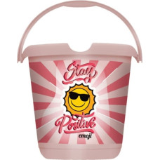 Keeeper Декоративное ведро Bucket deco 10L Ilvie "Emoji Stay Positive" &Oslash;30x28 см, розовое.
