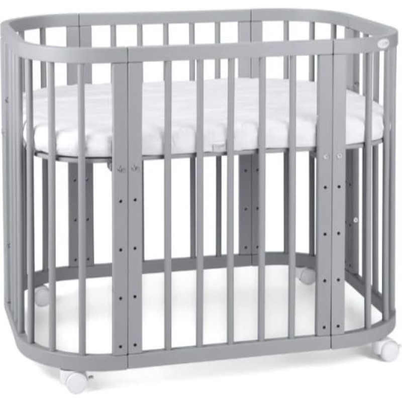 Детская кроватка 5в1 с матрасом Grey, Waldin