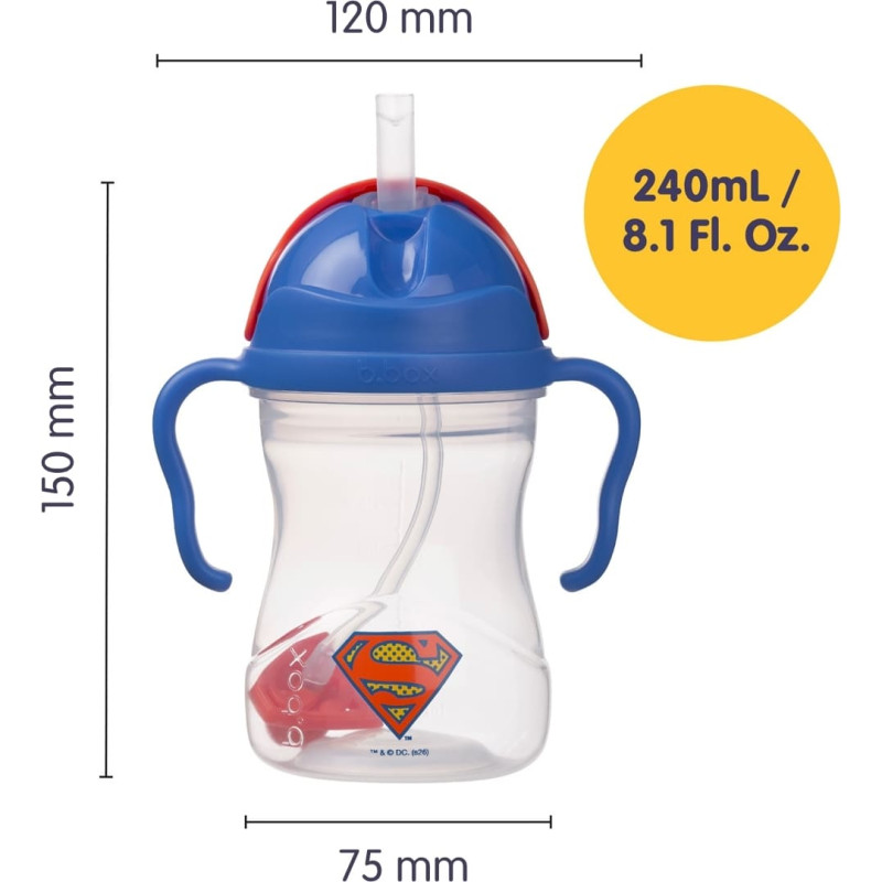 B.box BB001437 Bidon ze słomką 240 ml Superman
