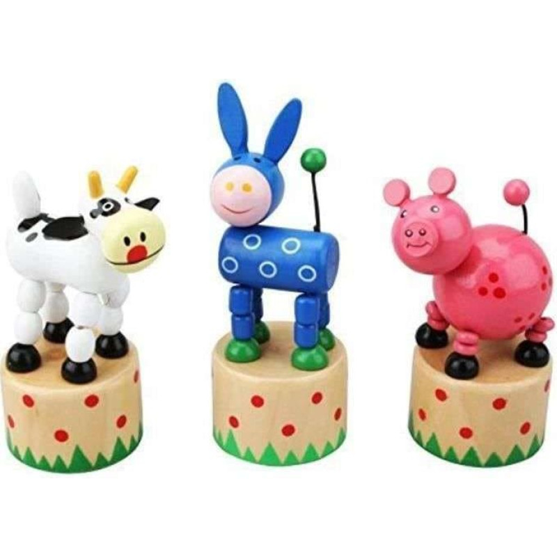 Keycraft Kids Krafts Farm Push Puppet Art.WD11 Танцующие Деревянные Марионетки, 1 шт.