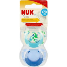 NUK 0673 STAR SILICONE pacifier 6-18 2PCS/BOX 537145, 736748