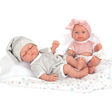 Arias twin dolls with a blanket, 26 cm