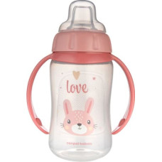 Canpol 56/512 Kubek treningowy z miękkim ustnikiem 320 ml CUTE ANIMALS pink2