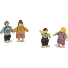 Viga Zestaw Drewnianych Laleczek Materiałowe Ubranka 4 szt