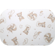 Ega Kids пеленка - 4008 - FLANNEL PRINT - EGA - TEDDY BEAR  ON CLOUDS - BEIGIE -size 70x80 cm