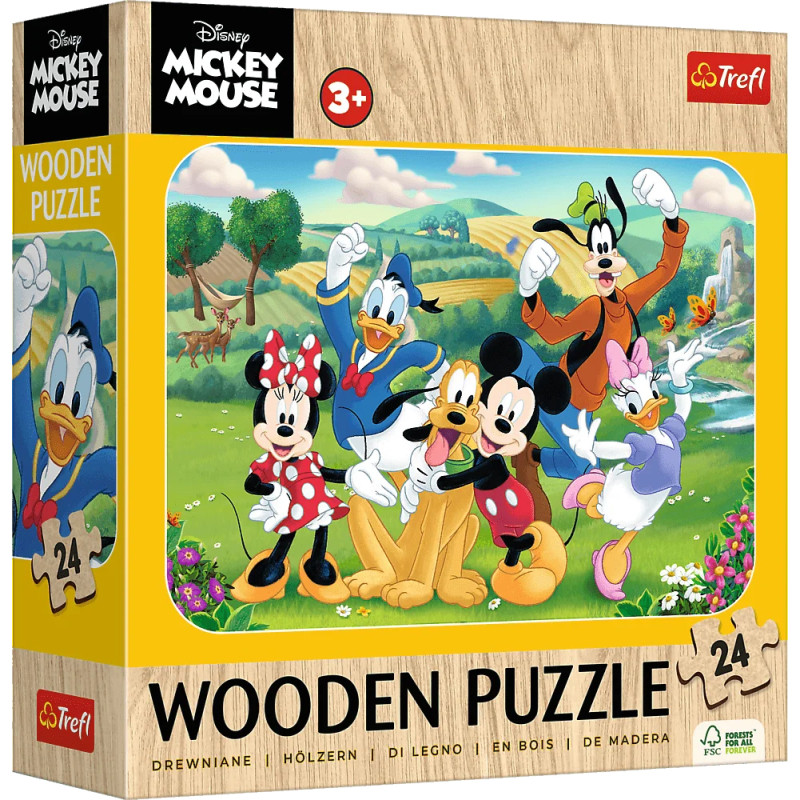 MICKEY Z PRZYJACIÓŁMI *24* PUZZLE DREWNI