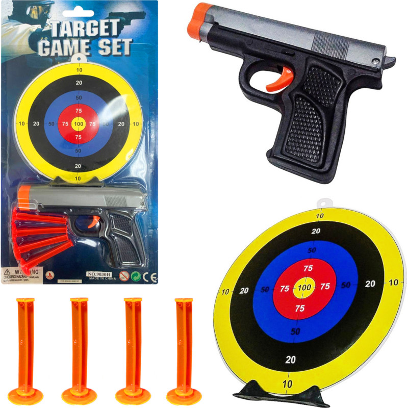 PISTOLET STRZAŁKI TARCZA