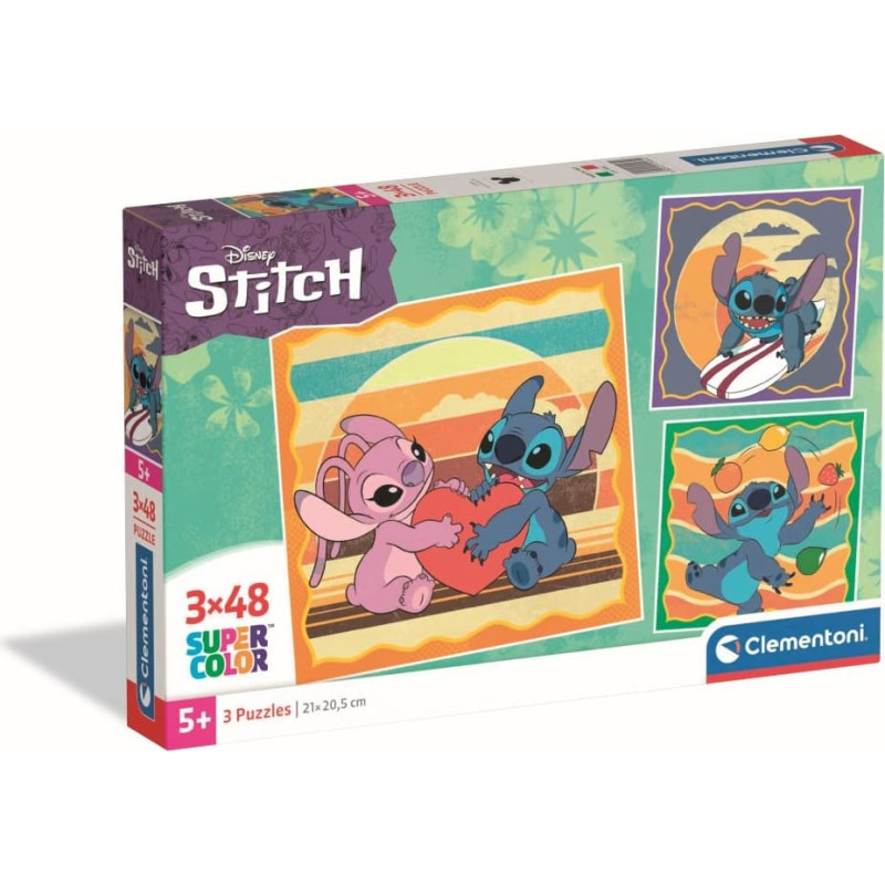 Clementoni CHILDREN PUZZLE Disney Stitch, 3x48 pcs,, 25062