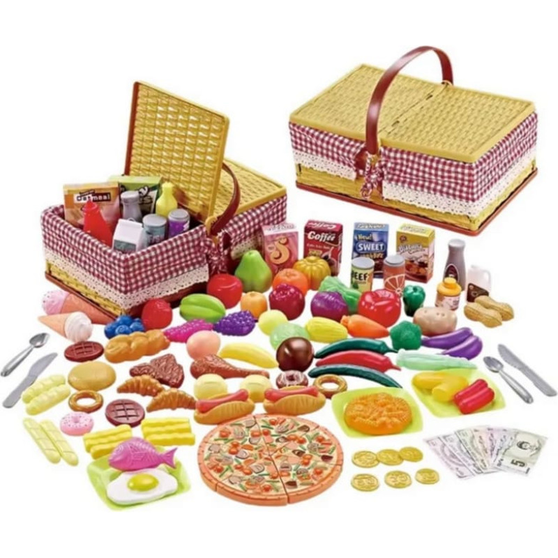 Woopie Kosz Piknikowy Owoce Warzywa Fast Food Zestaw XXL 103el.