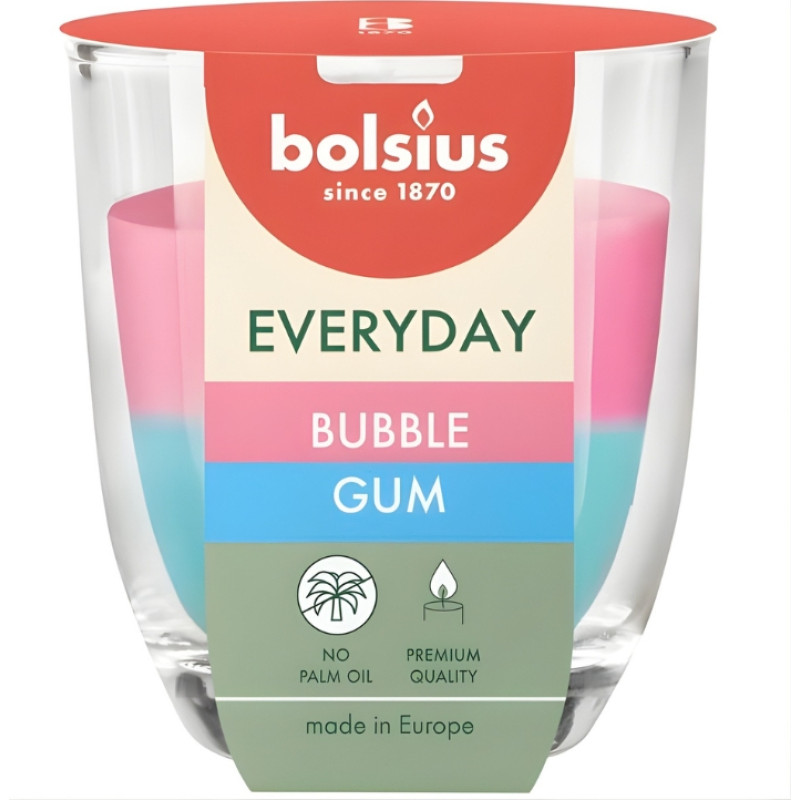Bolsius Ароматическая свеча. Стеклянная. Жевательная резинка Everyday &Oslash;80x70 мм.